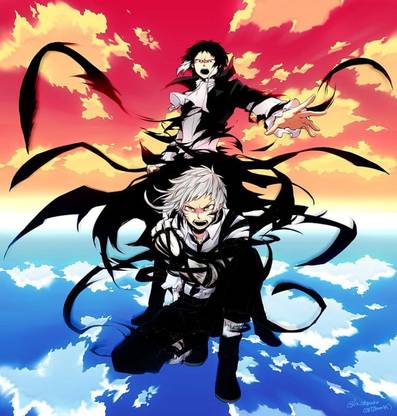 Bungou Stray Dogs Nakajima Atsushi Akutagawa Ryunosuke Clouds Matte Finish Poster Paper Print