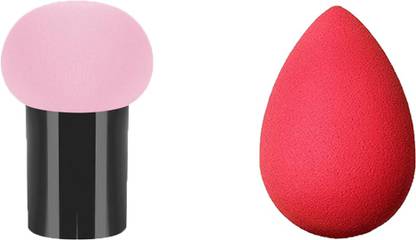 S.F.R beauty set of 2 ( blender+ mushroom ) Piece Beauty Blender for Liquid, Cream and Powder Sponge Makeup Puff.(colors & Shapes May Vary)