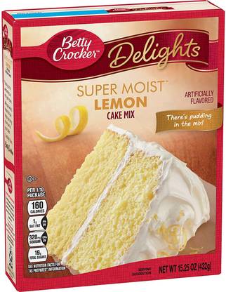 Betty Crocker Delights Super Moist Cake Mix Lemon Pouch, 432 g 432 g