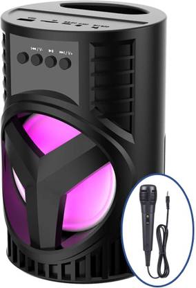 mafya WS-03 Thunder High Bass/Awesome Sound Quality Portable Wireless Rechargeable Multimedia system karaoke Handle Speaker splash proof | Led Color Changing Lights | mini Home theatre [FREE Mic] 10 W Bluetooth Home Theatre