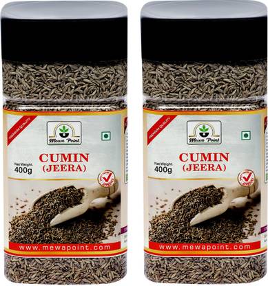 Mewa Point Whole Cumin Seeds Sabut Jeera 800gm Jar Spices / Masale(Pack Of 2, 400gm Each)
