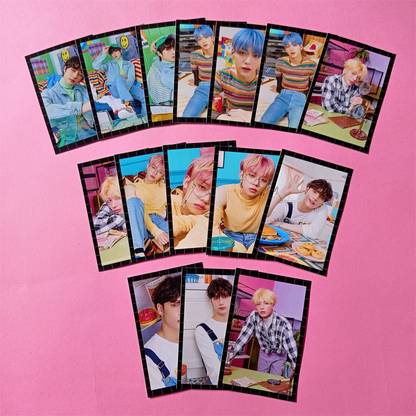 Niki Enterprises 9 cm TXT Blue Hour Song Large Stickers ( Set of 15 ) + 3 Freebies Self Adhesive Sticker