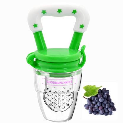 Goodmunchkins Medium Fresh Food Nibbler Fruit Feeder Silicon Nipple Pacifier Color Green Pack of 1 Teether and Feeder