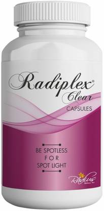 Radiplex Clear- Burdock Root Extract, Yellow Dock, Vit B5, Curcumin, Aloe Vera & Glutathione Skin Clarifying Supplement (Acne Solution)