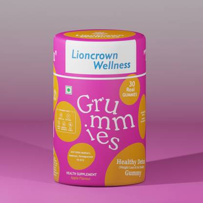 Lioncrown Detox Gummies With Apple Cider Vinegar, Beetroot, Pomegranate, Vitamin B12