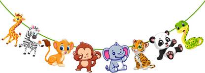 ZYOZI Birthday Party Supplie, Jungle Theme Character Bunting Banner,Jungle Adventure Birthday Party Decorations, Woodland Animal Happy Birthday Banner,Forest Friend Animal Party Supplies, For Boy, Girl Birthday Party Supplies(Set of 1) Banner