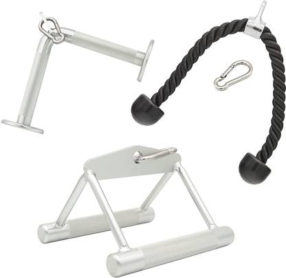 MTU ONLINE STORE Tricep Pull Down Handle, Multi-Option: V-Shaped Bar, Double D Handle, Tricep Rope Multi-training Bar