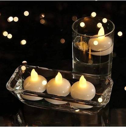 TEJAS SMART GADGETS 12 Pieces LED Floating Candles, Flameless Waterproof Candle, Float On Water Led Floating Tea Lights, Electric Candle Light for Diwali Lights, Christmas Decoration, Functions, Spa Candle (White, Pack of 12) Candle