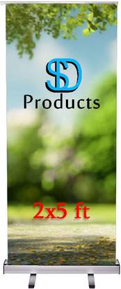 SD product Aluminium Retractable Rollup Banner Stand for Store Display/Trade Show (2 x 5 ft) Card Display Stand