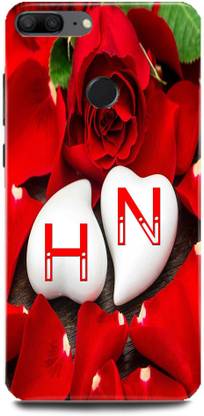 Dimora Back Cover for Honor 9N, H LOVES N NAME H NAME N LETTER ALPHABET H LOVE N NAME