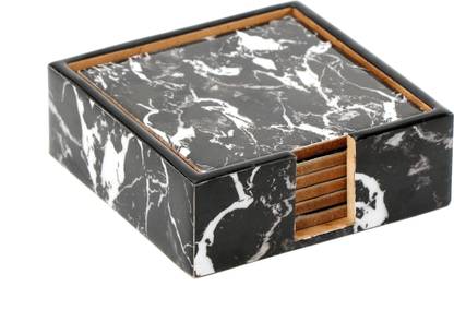 DULI Square Medium Density Fibreboard Coaster Set