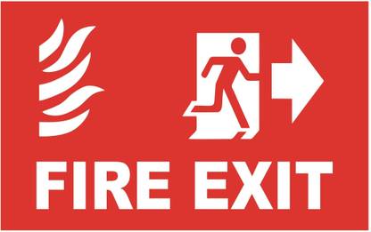 signEver Fire Exit Sign Board For Factory Lodges Banks Office School Hospital college Shops Local Market Multi-color (20 x 12 cm) Emergency Sign