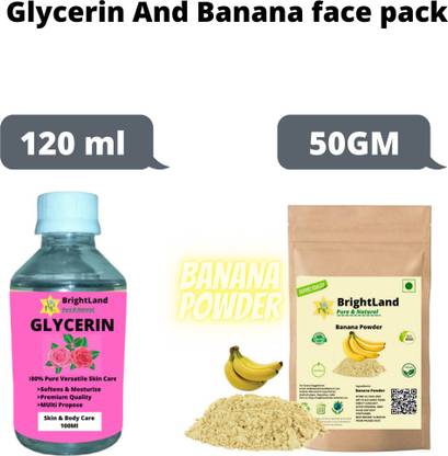 Brightland 100% Pure Banana powder with glycerin face pack men & women for skin care