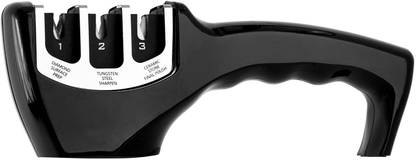 CRIYALE Knife Sharpener for Kitchen, 3 Stages Knife Sharpener tool, Knife Knives Scissor and Blade Sharpening Non-Slip Tools Sharpener Knife.(pack of 1) Knife Sharpening Steel