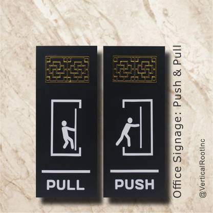 Vertical Root Inc Polypropylene black and golden design signage for home, office, cafe Name Plate