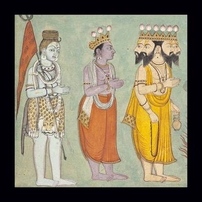AGRADA Framed Miniature Painting of Ancient Royal King for Home, Office, Hotels Wall Decor in Home Decorative Digital Reprint 13 inch x 13 inch Painting