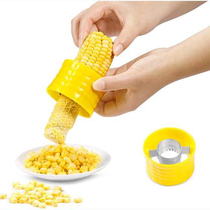 MYYNTI Corn Stripper Peeler Cutter Stripping Corn Kernels Remover with Stainless Steel Blades Corn Slicer Corn Chopper Adjustable Color_Red Straight Peeler