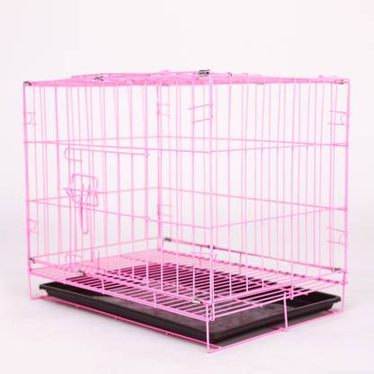Petzlifeworld 24' Inch (2 Feet ) Pink With Black Tray Dog, Rabbit Cage
