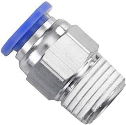 AKARI PC Male Straight CONNECTOR 8mm Tube OD X 3/8" Inch Male Thread PU (08-03) Pneumatic (8-3/8") Fitting Push in QUICK FITTING JOINTER (8-3) 5PCS 1-Way Union Pipe Joint