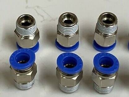 AKARI PC Male Straight CONNECTOR 10mm Tube OD X 1/8" Inch Male Thread PU (10-01) Pneumatic (10-1/8") Fitting Push in QUICK FITTING JOINTER (10-1) 5PCS 1-Way Union Pipe Joint
