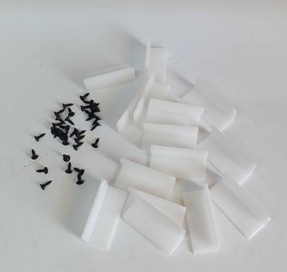 Hardware PVC L Bracket 3.5'' (15 Pcs) with Screw 3 Shelf Bracket