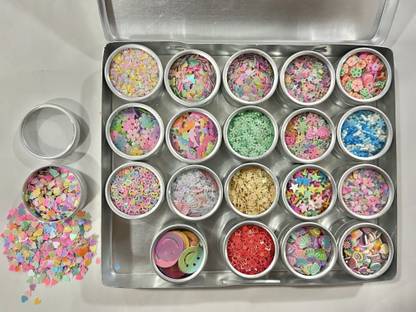 KTstore CRAFT MULTICOLORED SEQUENCE ( 20 DESIGNS) IN METALLIC CASE , DIY CRAFT KIT