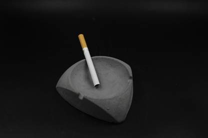 Heydecor Concrete Cigarette Ashtray, Thick Base Cement Ashtrays, Cigar Ashtray for Indoors and Outdoors, Ash Holder Tray, Ash Tray for Home, Office, Garden, Bars & Patio (Grey) Grey Ceramic Ashtray