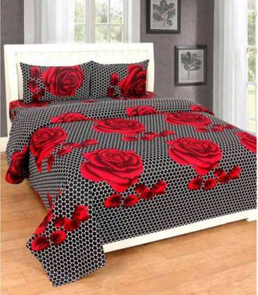 Casa Confort 120 TC Microfiber Double Floral Flat Bedsheet