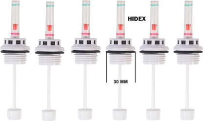Hidex Battery Water Level Indicator- Set of 6 Pieces (Color - white) (Thread Size- 30 mm) for Luminous, Exide and other brand battery Car Battery Tray