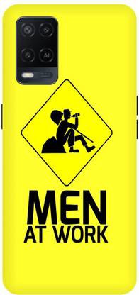Bluvver Back Cover for Oppo A54, CPH2239, Printed Man AT Work Back Cover