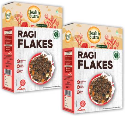Health Sutra Ragi Flakes Combo- (500gm each)– Millets Cereal for Breakfast, High Protein, Gluten Free, Diet food for Weight Loss, 100% Natural, Use like Oats / Corn Flakes Box