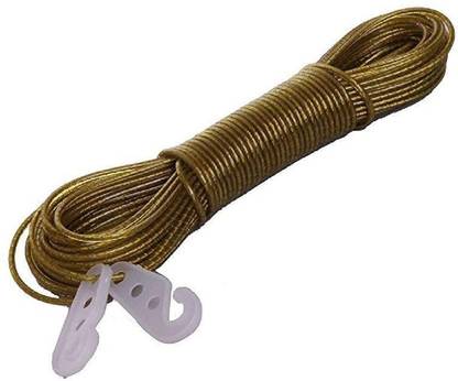 Bazaar Gali 20 Meter Clothesline with 2 Plastic Hook for Hanging Drying Clothes (Multicolor) Plastic Clothesline