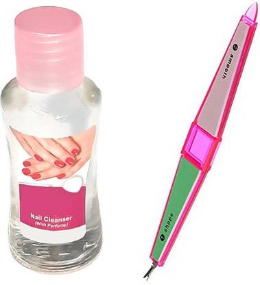Nyamah sales Nail Polish Remover with Nail Buffer Easy to Use Nails Cleaner Liquid for Home and Salon Use 30 ml