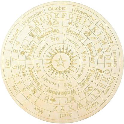 Whittlewud Pack of 1 Star Pendulum Board Wooden Dowsing Board Message Board for Witchcraft Round Shape CLR/Beige, 9.8 Inch