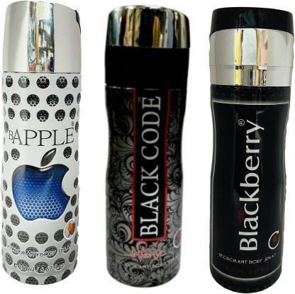 St. Louis B APPLE DEO+ BLACK CODE DEO+ BLACKBERRY DEO COMBO SET OF 3 Body Spray  -  For Men & Women
