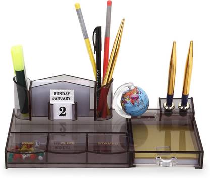 agreat 7 Compartments Acrylic Pen Stand