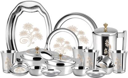 SAGAR Pack of 57 Steel 57 Piece Stainless Steel Dinner Set Dinner Set