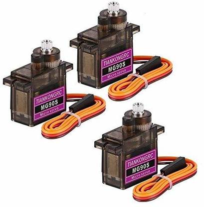 Aktronics MG90S Servo Micro 9G Metal Geared Servo Motor Upgraded SG90 Servo for RC Helicopter Airplane Boat Controls (Pack of 3) Electronic Components Electronic Hobby Kit
