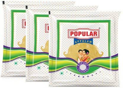POPULAR APPALAM Export Thicker (3 x 200G) (Pack of 3)