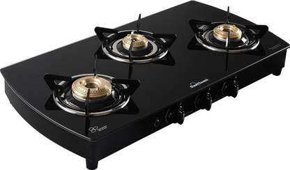 Sunflame Crystal Plus Glass, Stainless Steel Automatic Gas Stove