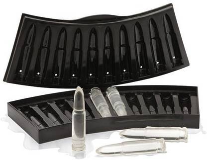 AlexVyan AK-47 Bullet Ice Cube Trey Whiskey Stones Dad Gifts for Men Boyfriend Cool Stuff Unique Reusable Ice Cubes Whiskey Bullets Chilling Whiskey Rocks Birthday Ideas for Him Husband Black Plastic Ice Cube Tray