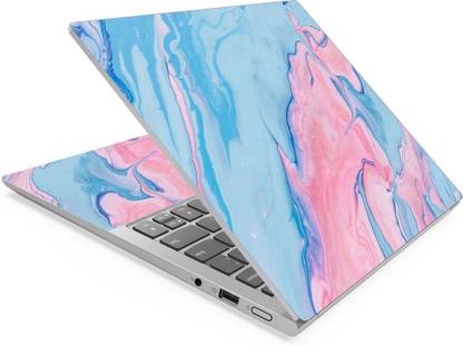 Techfit HD Printed Easy to Install Full Panel Laptop Skin/Sticker/Stretchable Vinyl/Cover for all Size Laptops upto 15.6 inch No Residue, Bubble Free - Light Megenta Blue Vinyl Laptop Skin Compatible for 15.6 inch