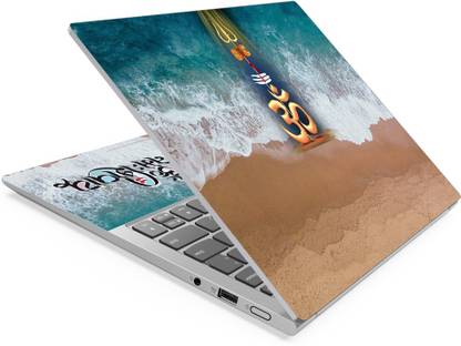 Anweshas Om Symbol Green Sea Brown Sand Full Panel Laptop Skins Upto 15.6 inch - No Residue, Bubble Free - Removable HD Quality Printed Vinyl/Sticker/Cover Self Adhesive Vinyl Laptop Decal 15.6