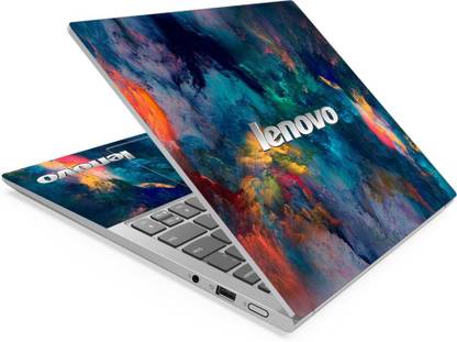 Techfit HD Printed Easy to Install Full Panel Laptop Skin/Sticker/Stretchable Vinyl/Cover for all Size Laptops upto 15.6 inch No Residue, Bubble Free - Lenovo Blue Smoke Self Adhesive Vinyl Laptop Decal 15.6