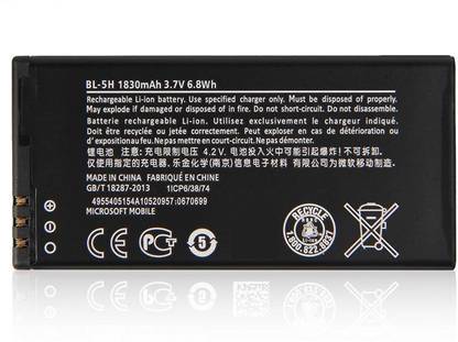 SUPERCART Mobile Battery For  Nokia Lumia BL-5H 630 RM-977 RM-978 3 Month Warranty