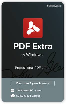 MobiSystems PDF Extra - Professional PDF Editor – Edit, Protect, Annotate, Convert, Fill & Sign PDFs - 1 Windows PC / 1 User / 1 Year License