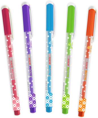 TOTEM Meow Ball Pens | 60 Pcs Blue Ink | Theme of Colourful Cats | Body Colours & Lightweight Design | 0.7 mm tip for Smooth & Precision Writing | Cute & Stylish Matte Body | Ideal for School, office & Business | Budget Friendly Stick Ball Pen