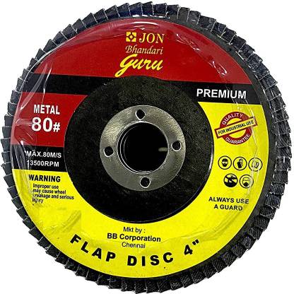 Jon Bhandari Tools Flap Disc 4" 100 mm x 16 mm Grit 80 Flap Disc 4" 100 mm x 16 mm Grit 80, set of 10pc Metal Polisher