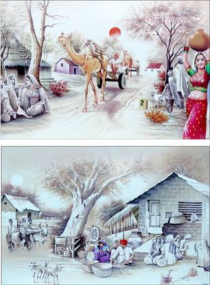 village scenery Fine Art Print