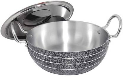 VERESTRA kadhai with lid (3200 ML, Dishwasher Safe , Aluminium Made) Kadhai 25 cm diameter with Lid 3.2 L capacity